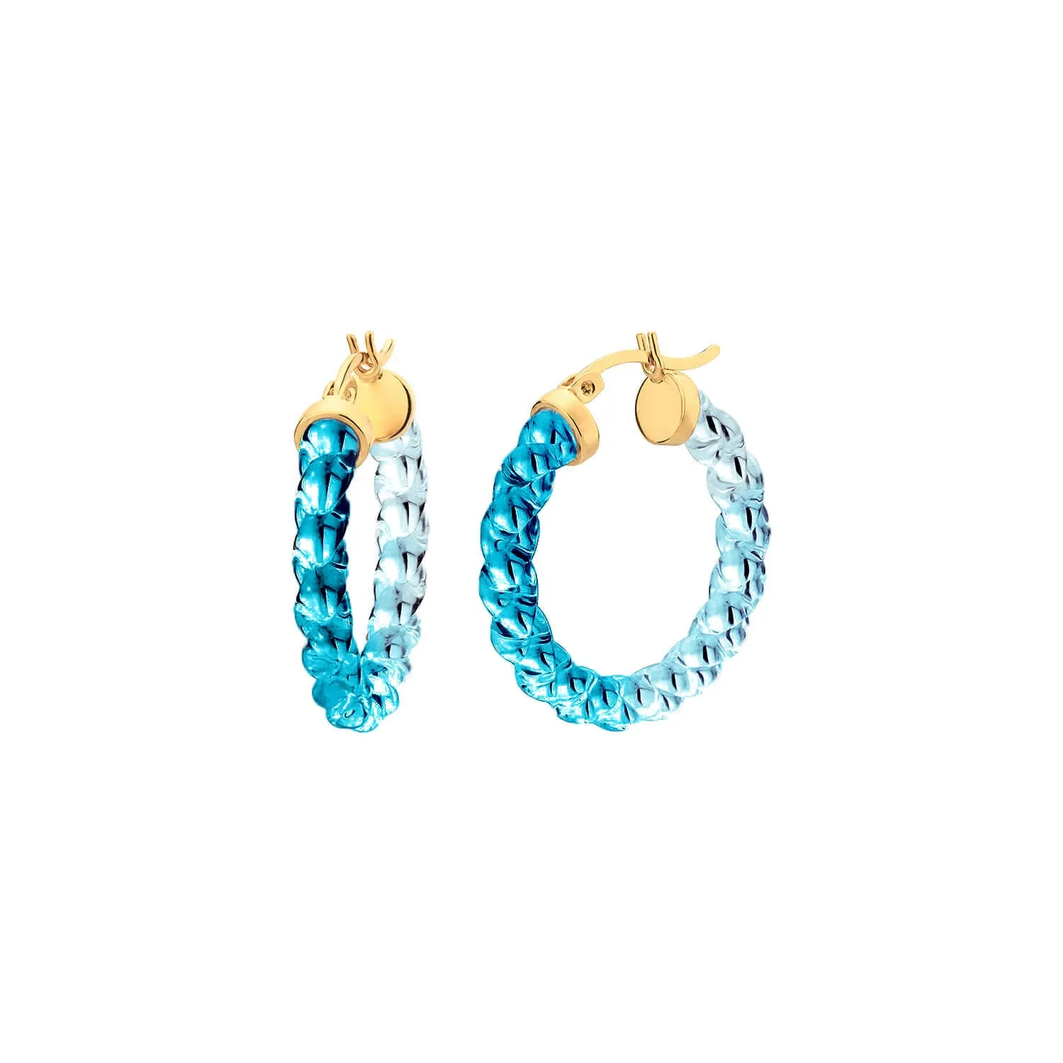 Painted Mini Rope Lucite Hoop Earrings