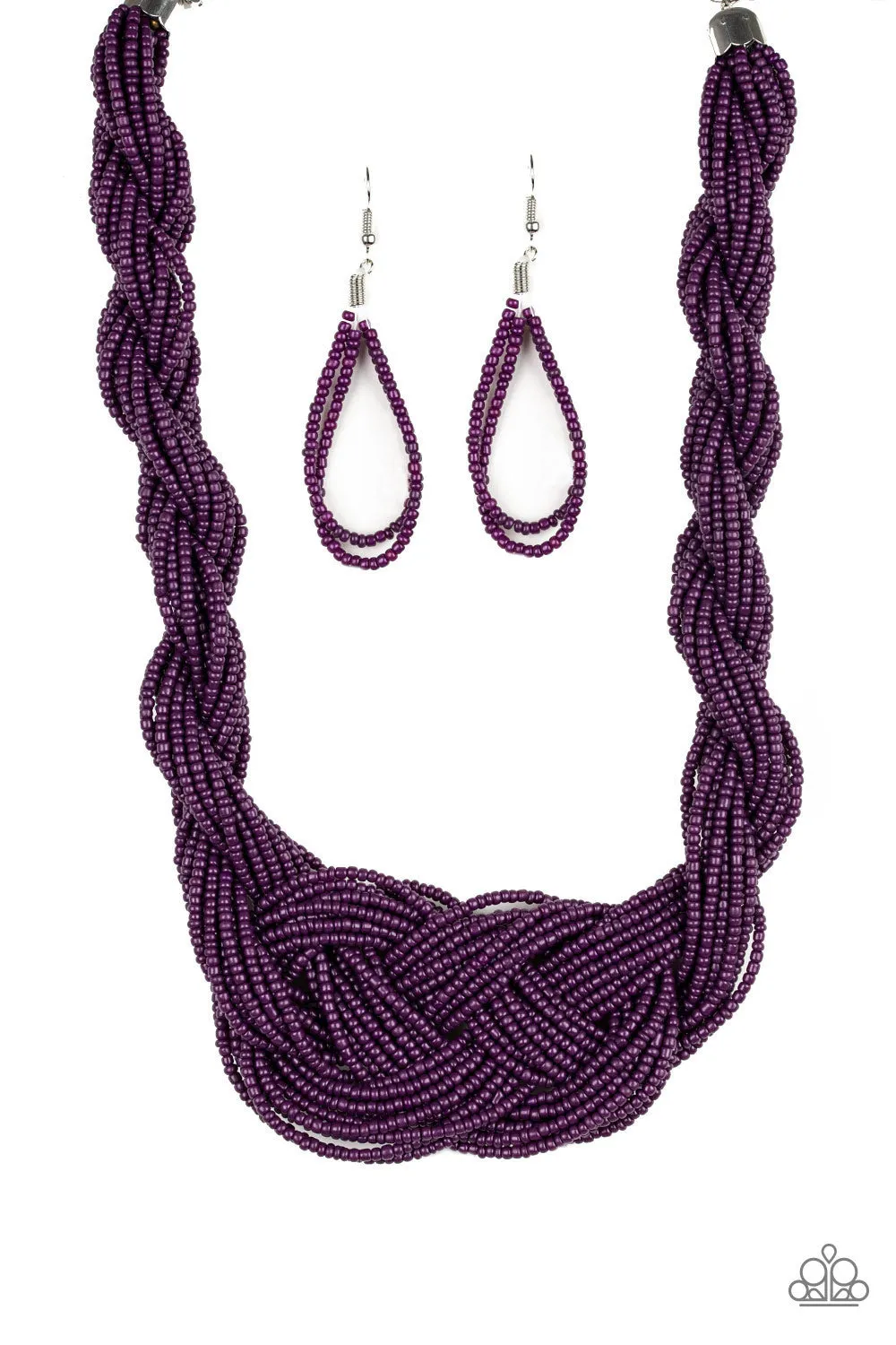 Paparazzi A Standing Ovation - Purple Seed Bead Necklace