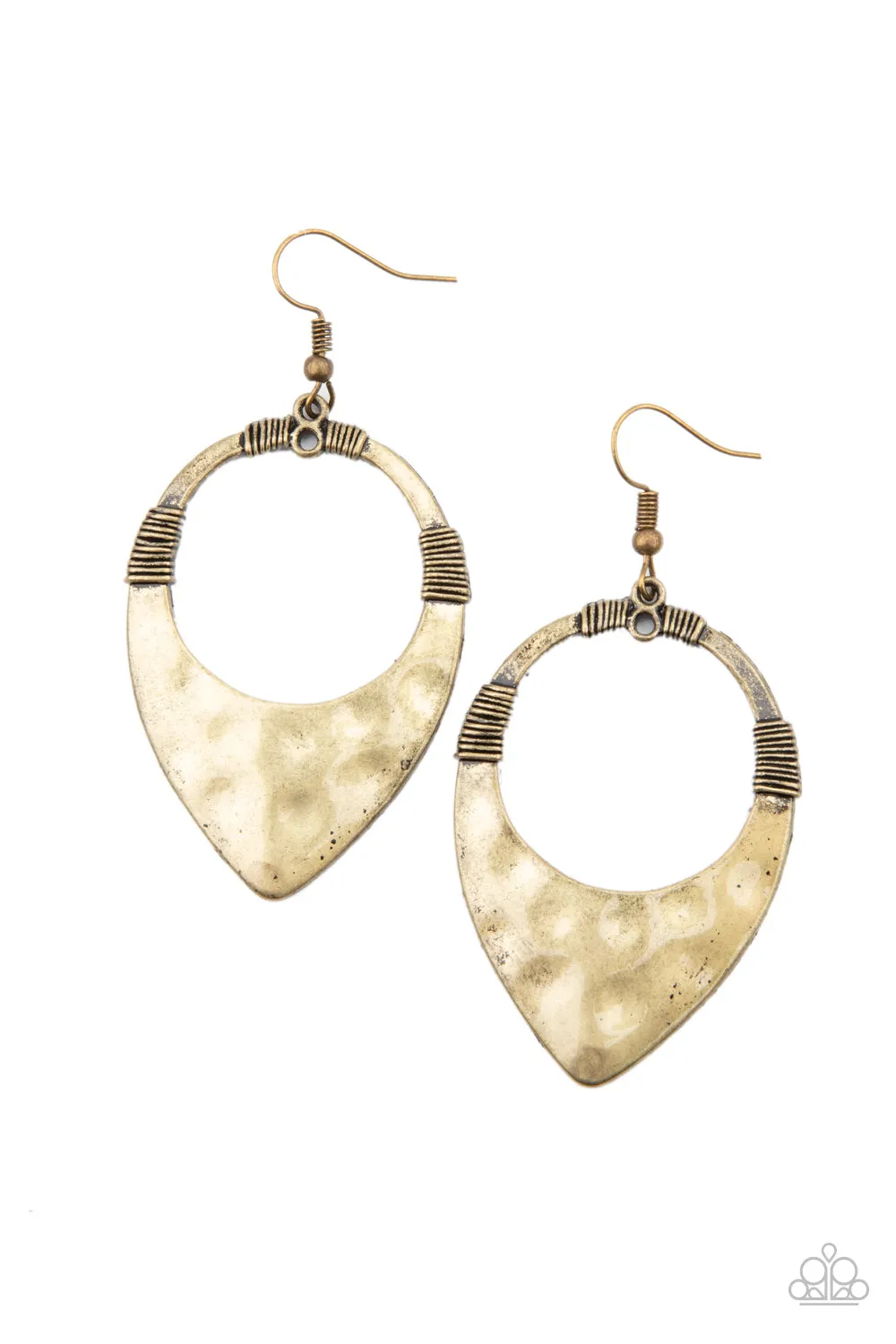 Paparazzi Accessories - Instinctively Industrial - Brass Earrings