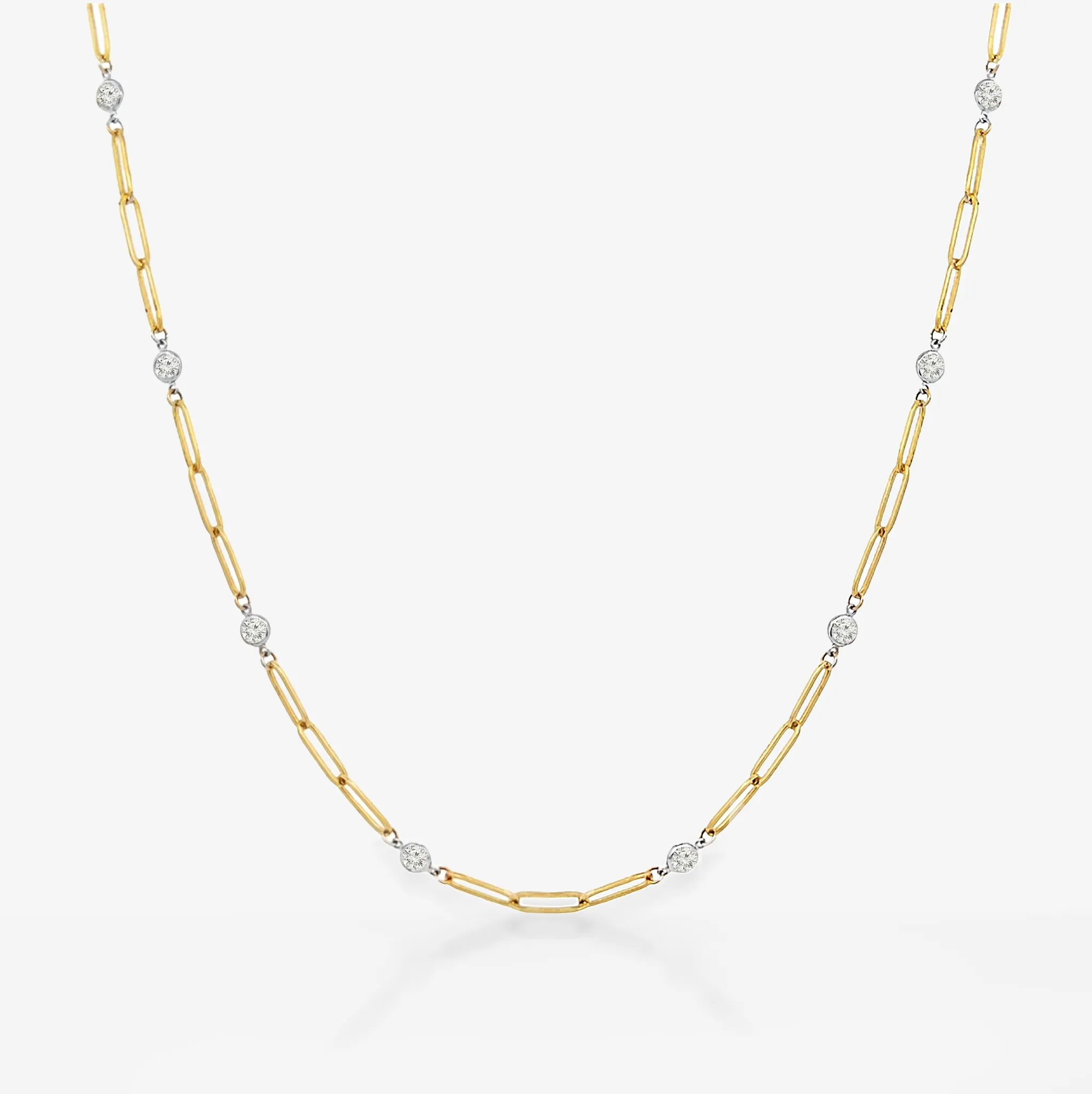 Paperclip 1.20CT 12 Diamond By The Yard Necklace