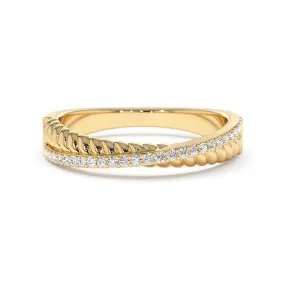 Pavé Lab Grown Diamond  Twisted Wedding Band