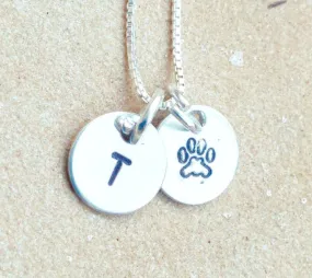 pet necklace, dog necklace, pet initial,  pet remembrance necklace, dog memorial necklace, pet love necklace, personalized pet necklace