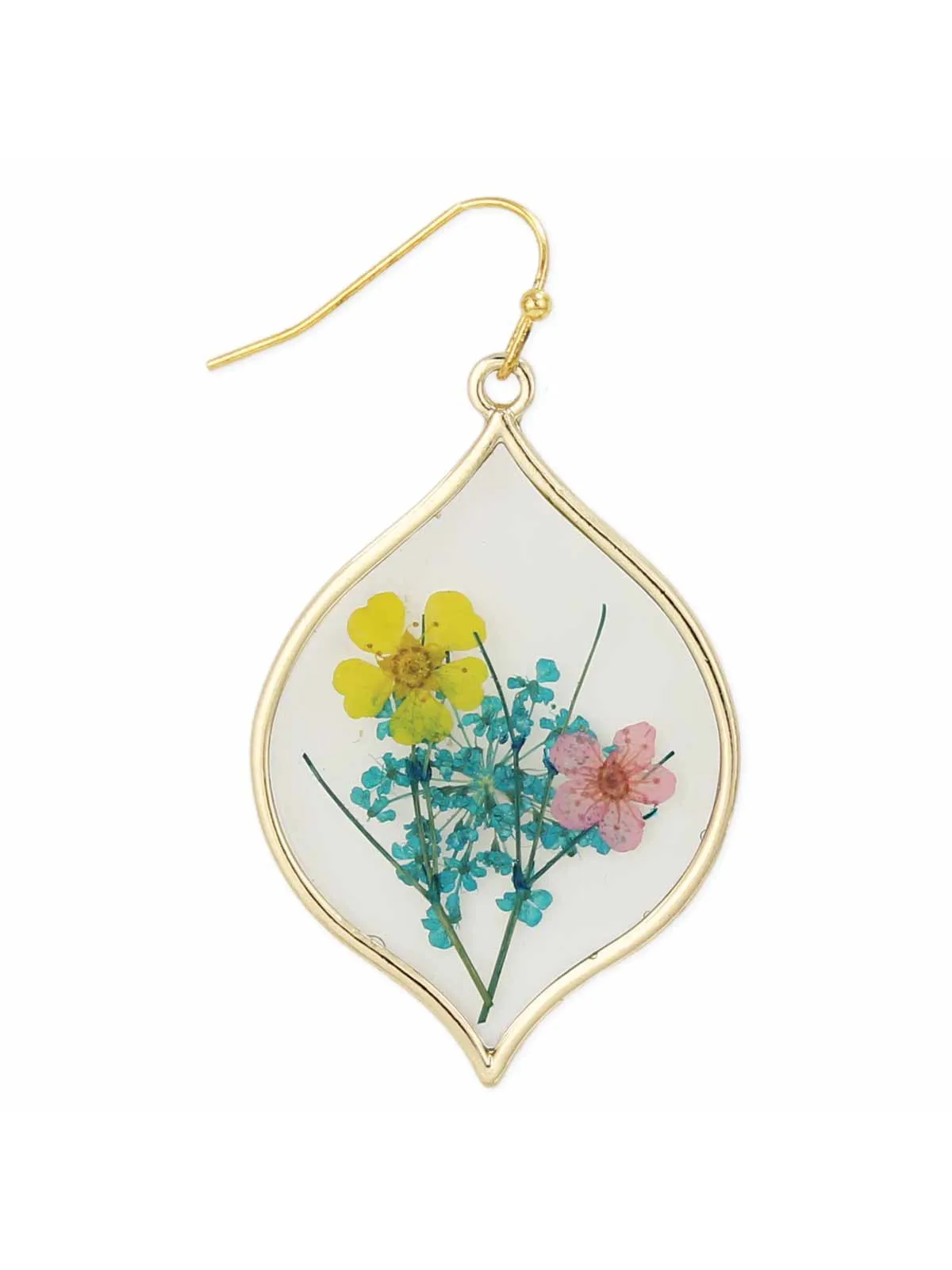 Pressed Flower Marquise Dangles