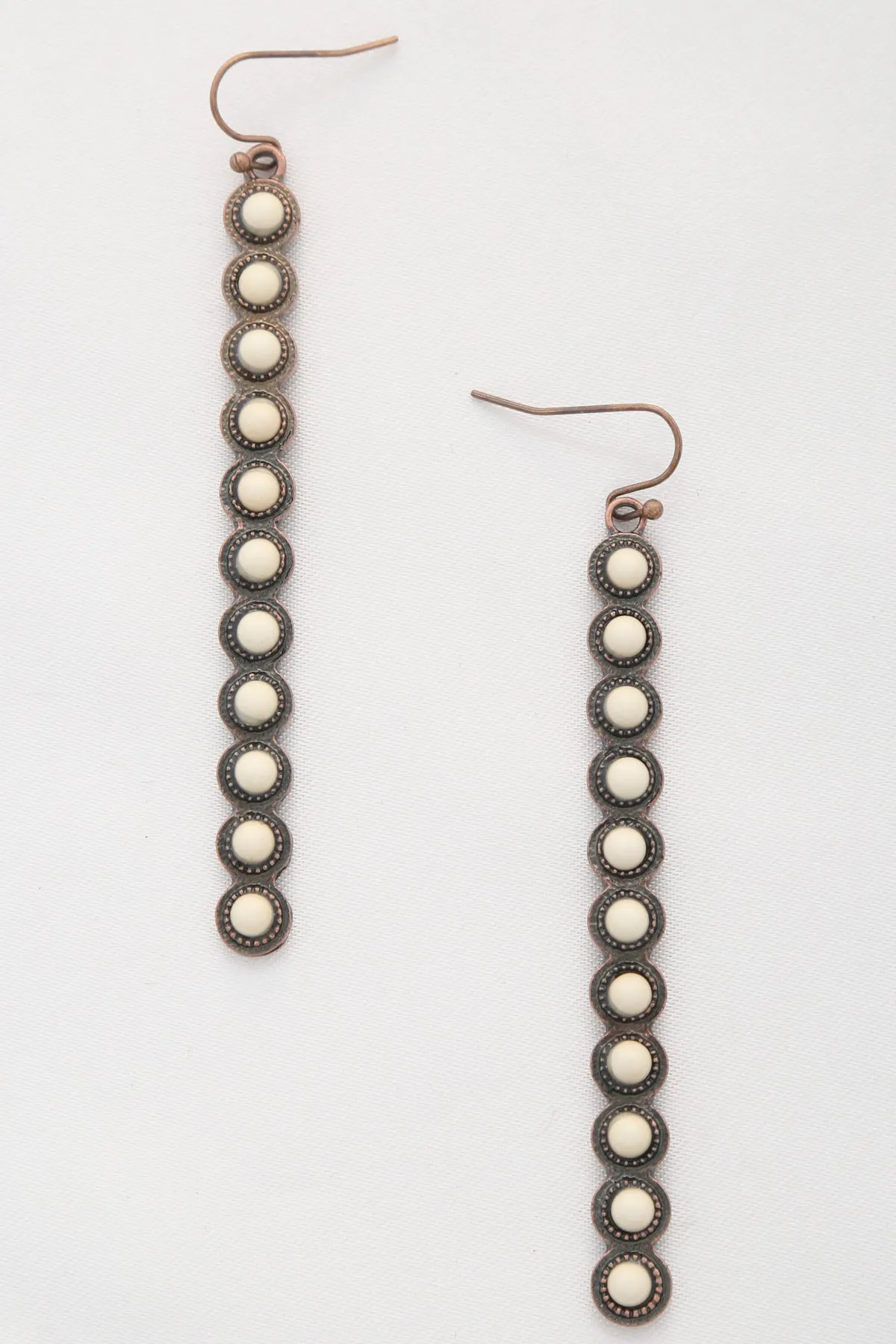 Rodeo Western Round Bead Pattern Metal Dangle Earring