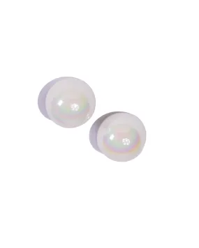 Round large pearl earrings