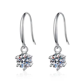 RSE-402 Classic Six Claw Moissanite hook earrings