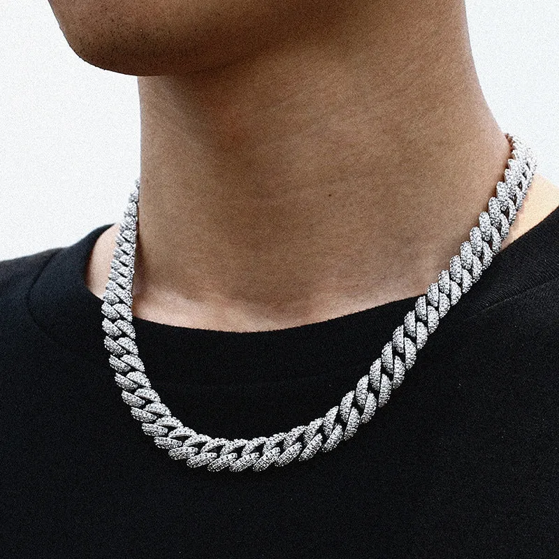 S925 Sterling Silver 10mm Fully Iced Cuban Chain