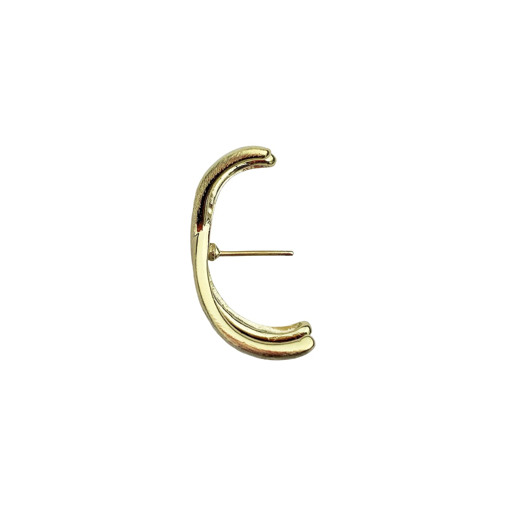 Sheila Fajl CrissCross Hug Ear Cuff Stud Earrings in Brushed Gold Plated