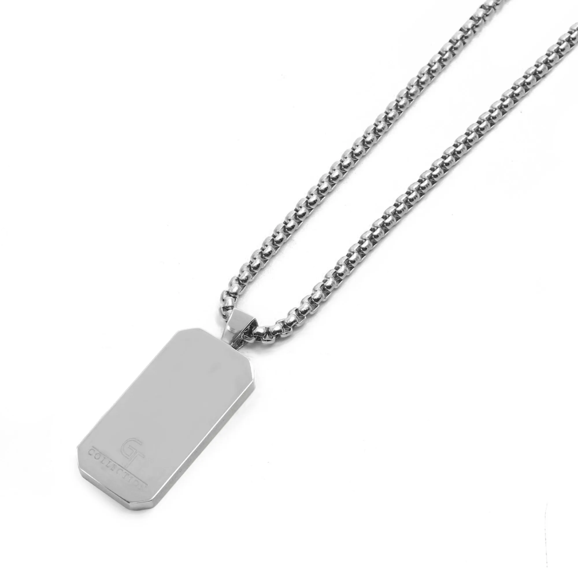 Silver Necklace with Rectangle Amazonite Pendant