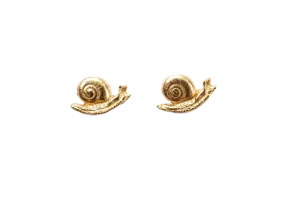 snail earrings in gold