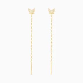 Sparkling Butterfly Ear Threads