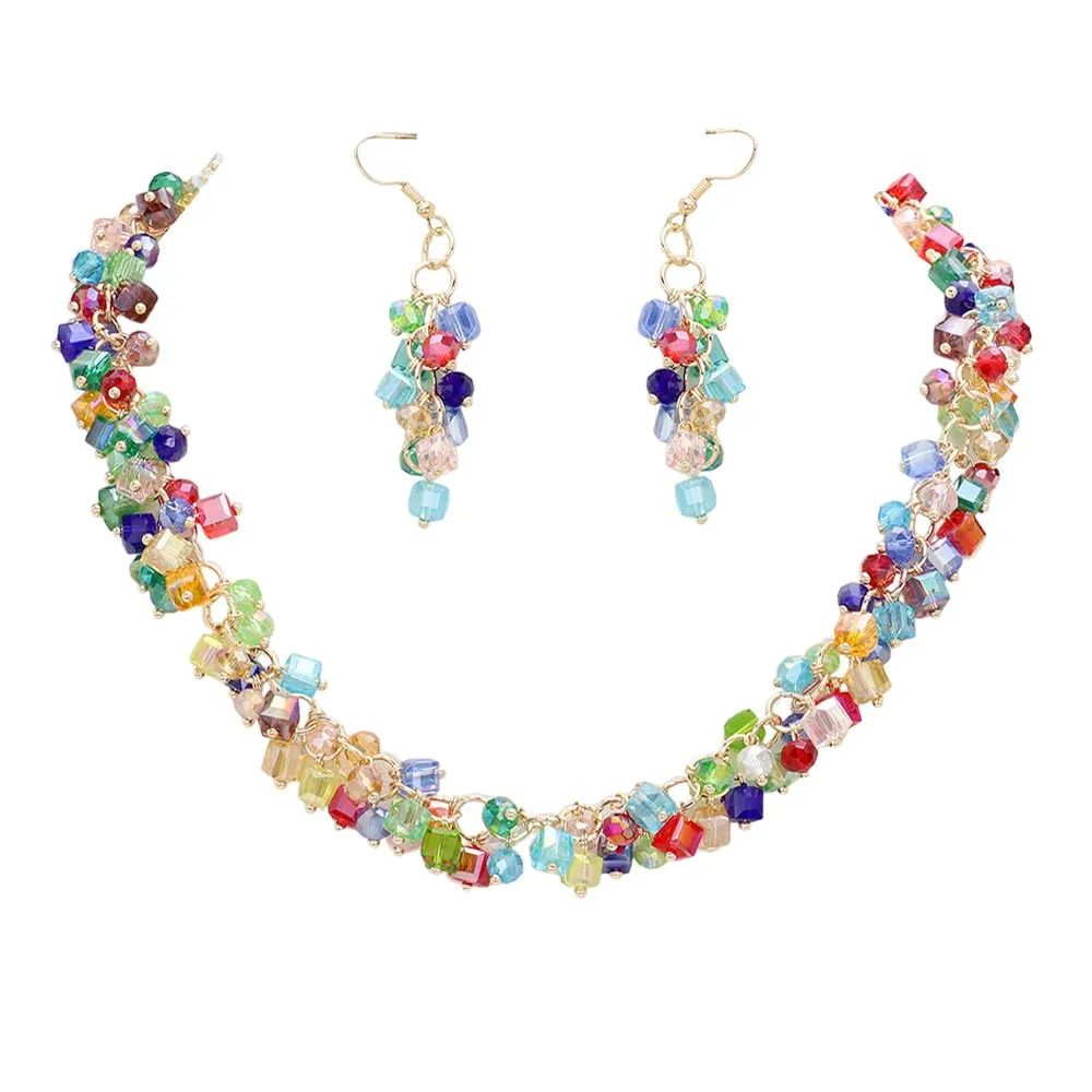 Square Round Beaded Jewelry Set