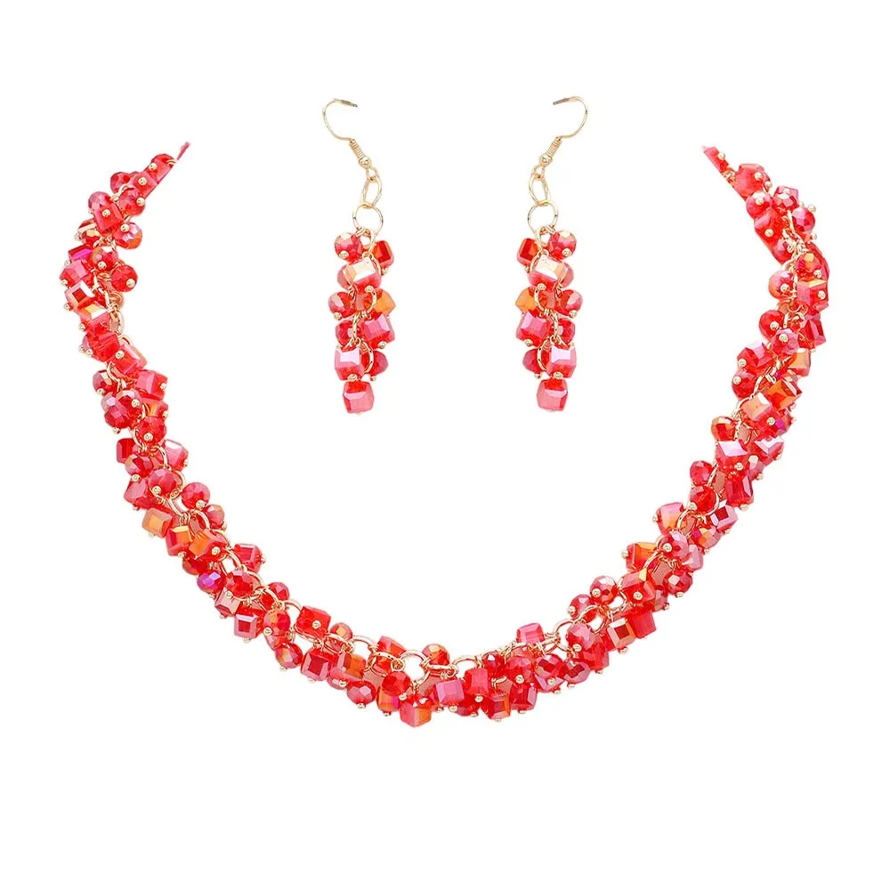 Square Round Beaded Jewelry Set