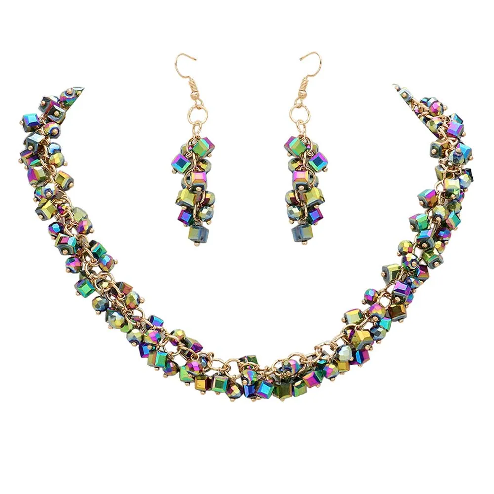 Square Round Beaded Jewelry Set