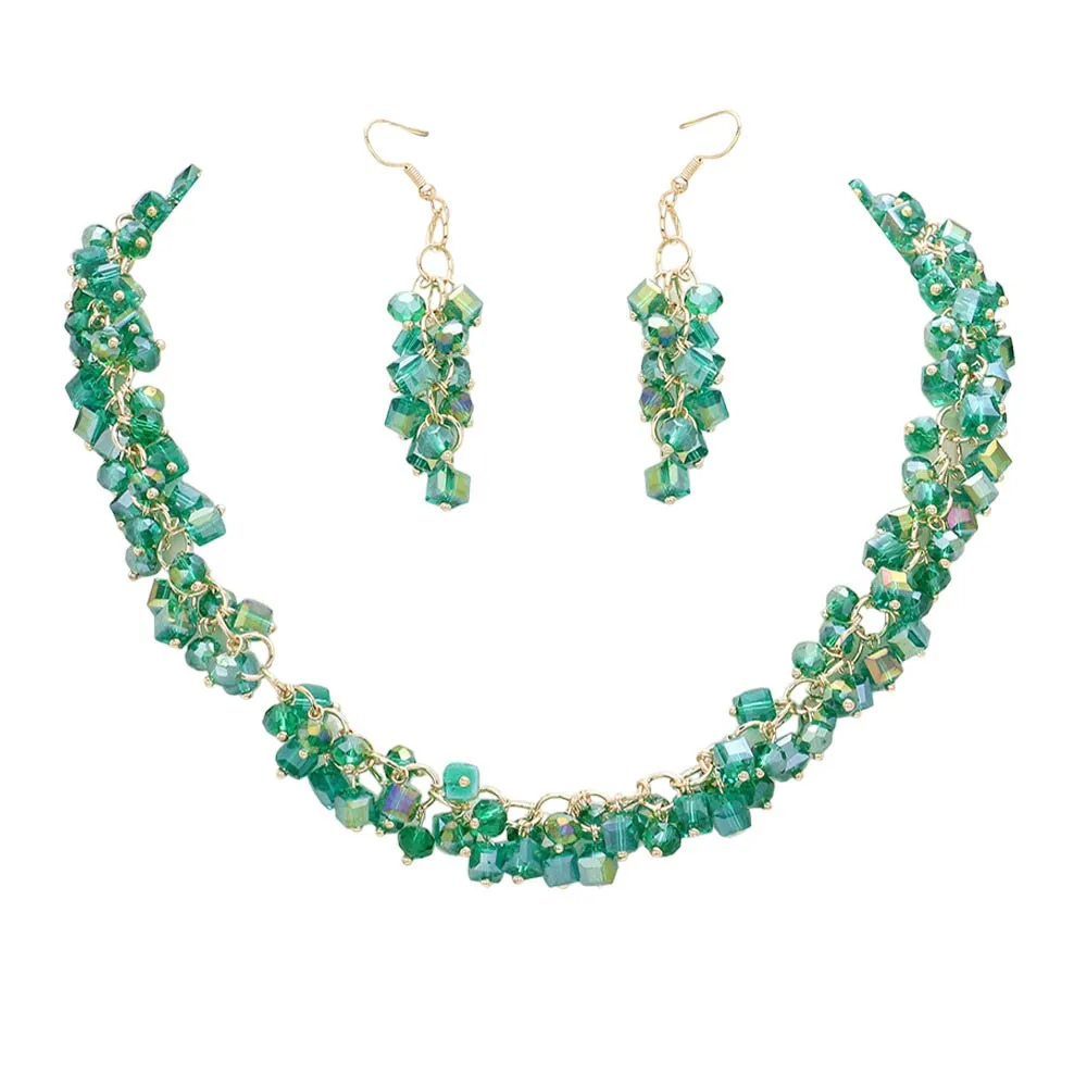 Square Round Beaded Jewelry Set