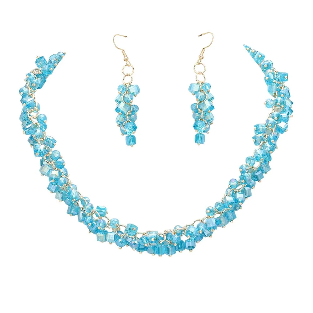 Square Round Beaded Jewelry Set