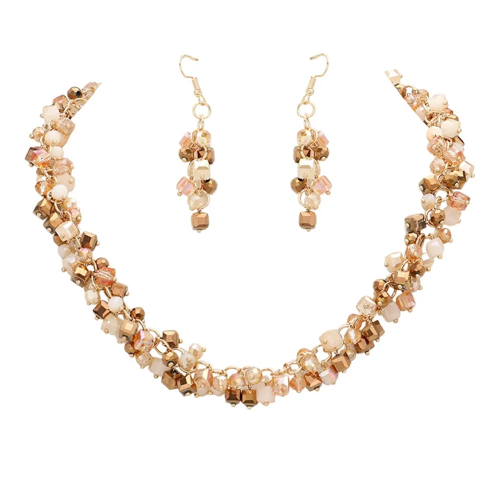 Square Round Beaded Jewelry Set