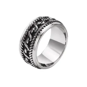 Stainless Steel Twisted Rope Ring