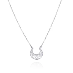 STEPHANIE SILVER MEDIUM PENDANT NECKLACE FILIGREE