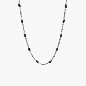 Sterling Silver Black Onyx Twisted Cable Chain Necklace