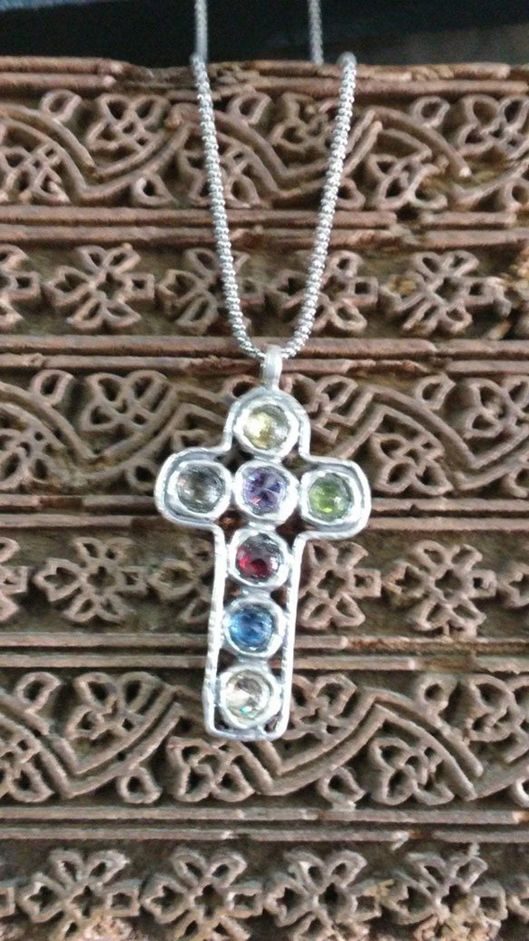 Sterling Silver Cross necklace Boho designer jewelry, necklace for woman,  Cross pendant