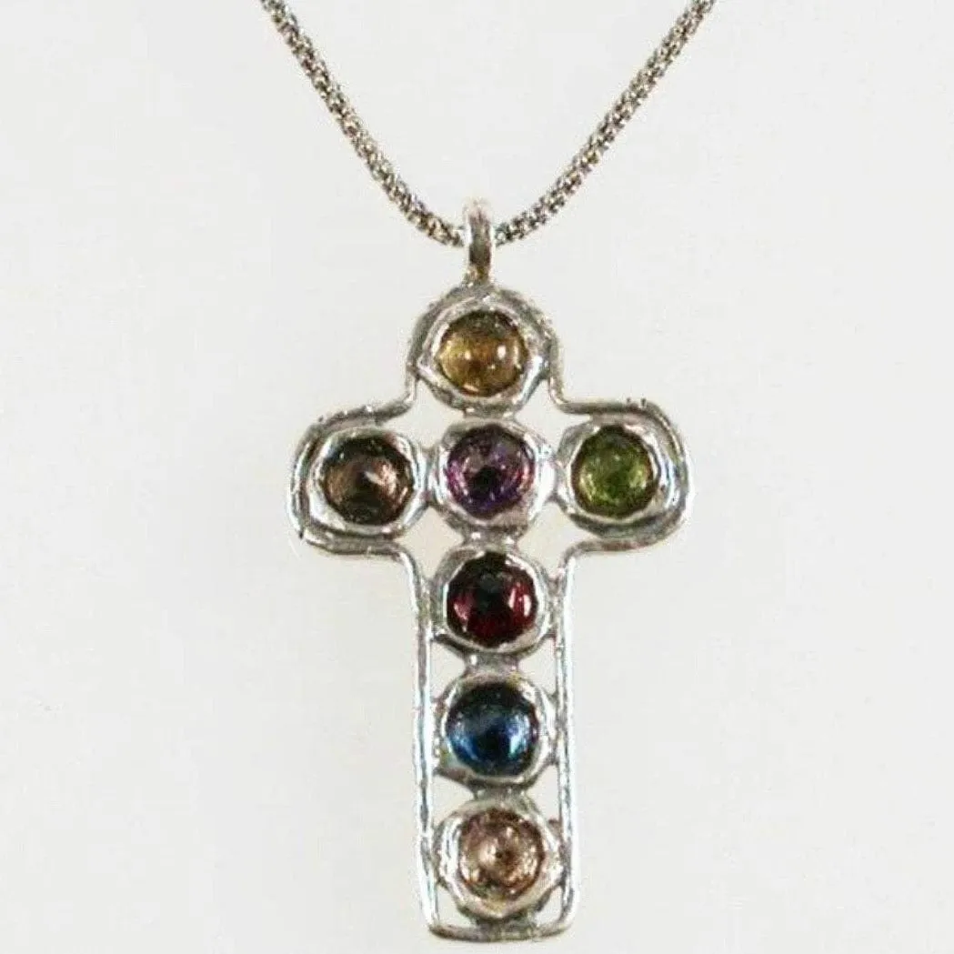 Sterling Silver Cross necklace Boho designer jewelry, necklace for woman,  Cross pendant