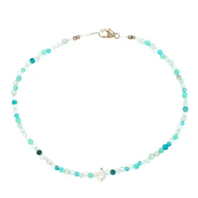 Sterling Silver Multi Gem & Herkimer Beaded Bracelet