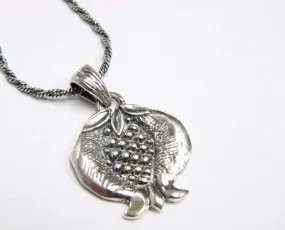 Sterling Silver necklace for woman, Pomegranate Pendant