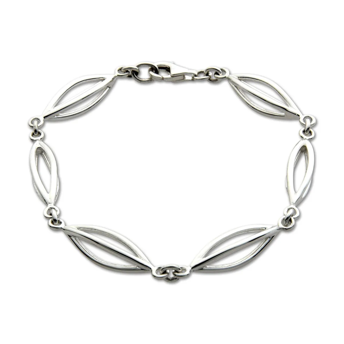 Sterling Silver Open Wire Pods Bracelet