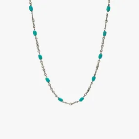 Sterling Silver Turquoise Twisted Cable Chain Necklace