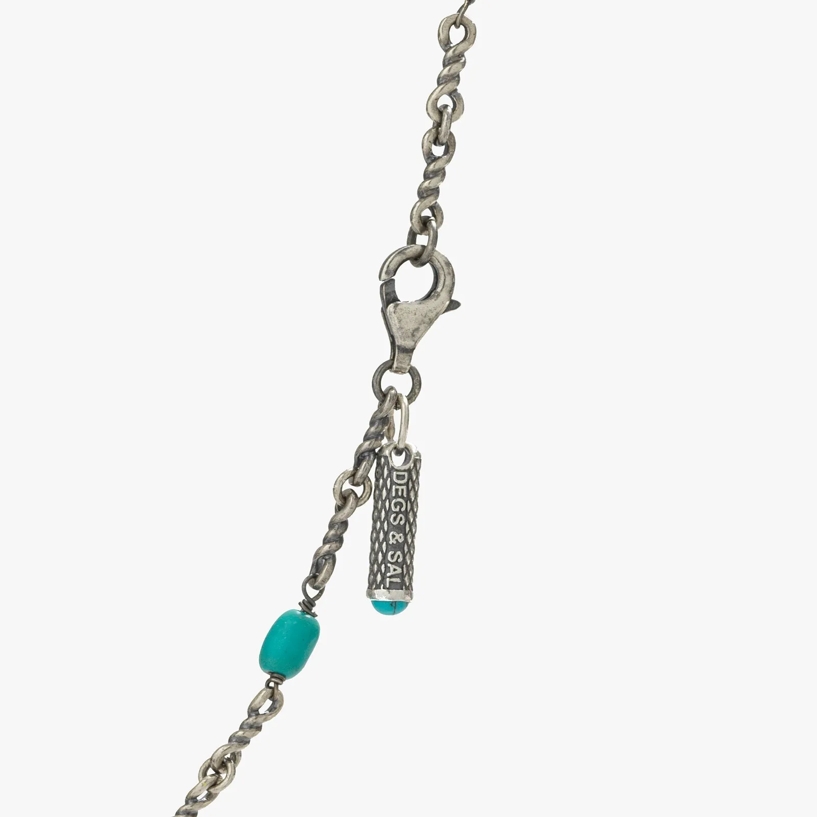 Sterling Silver Turquoise Twisted Cable Chain Necklace