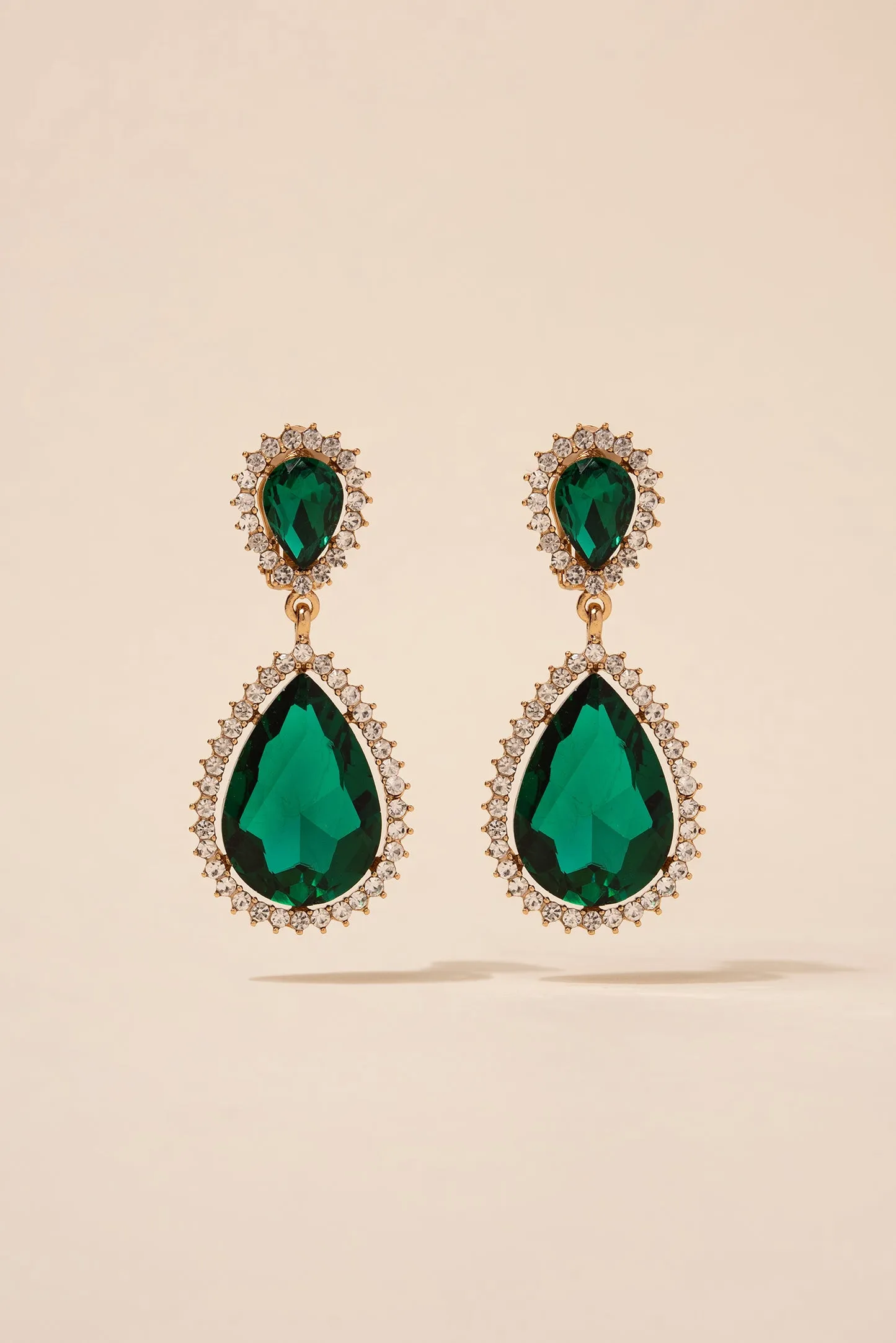 Sun Burst Rhinestone Clip-On Drop Earrings