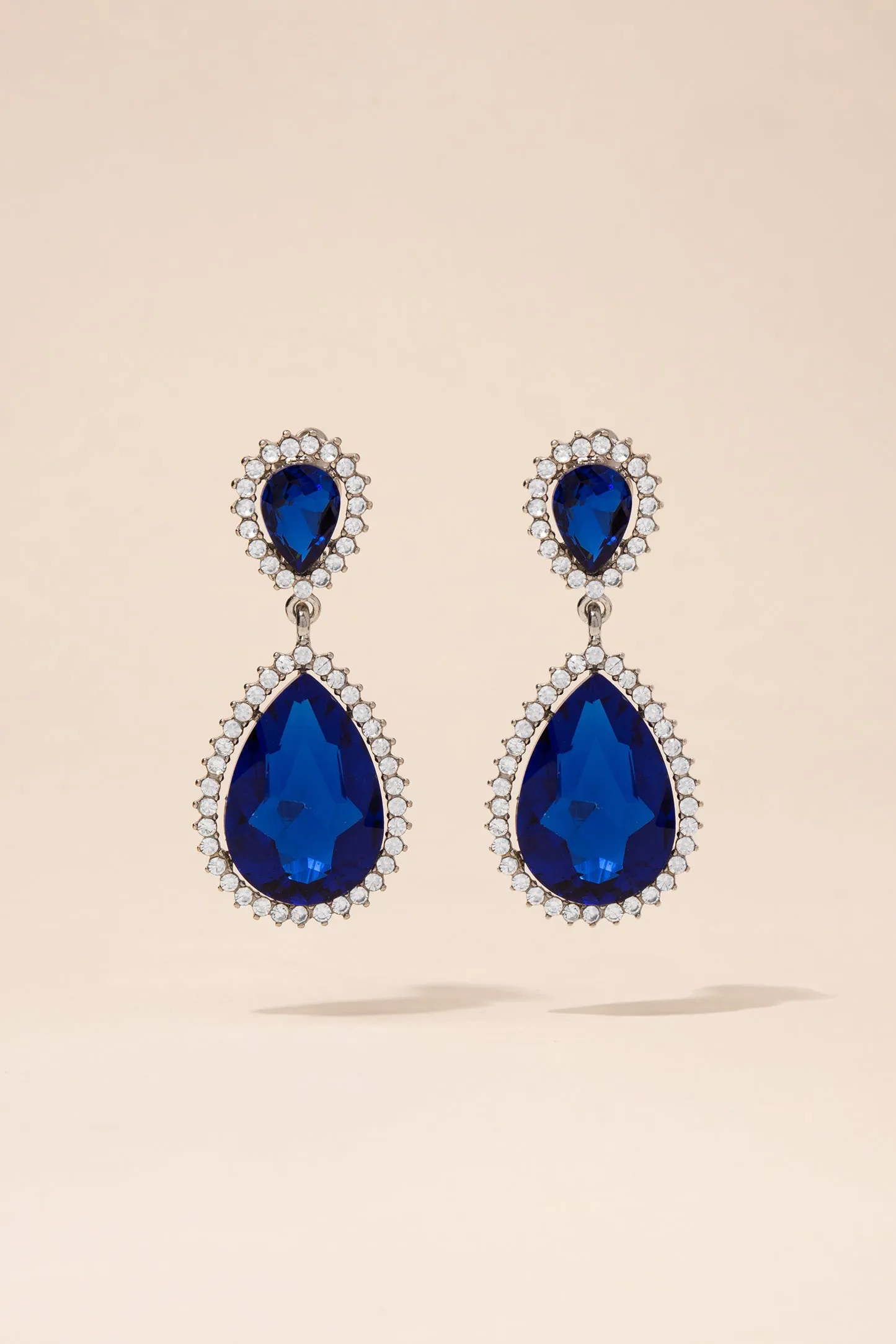 Sun Burst Rhinestone Clip-On Drop Earrings