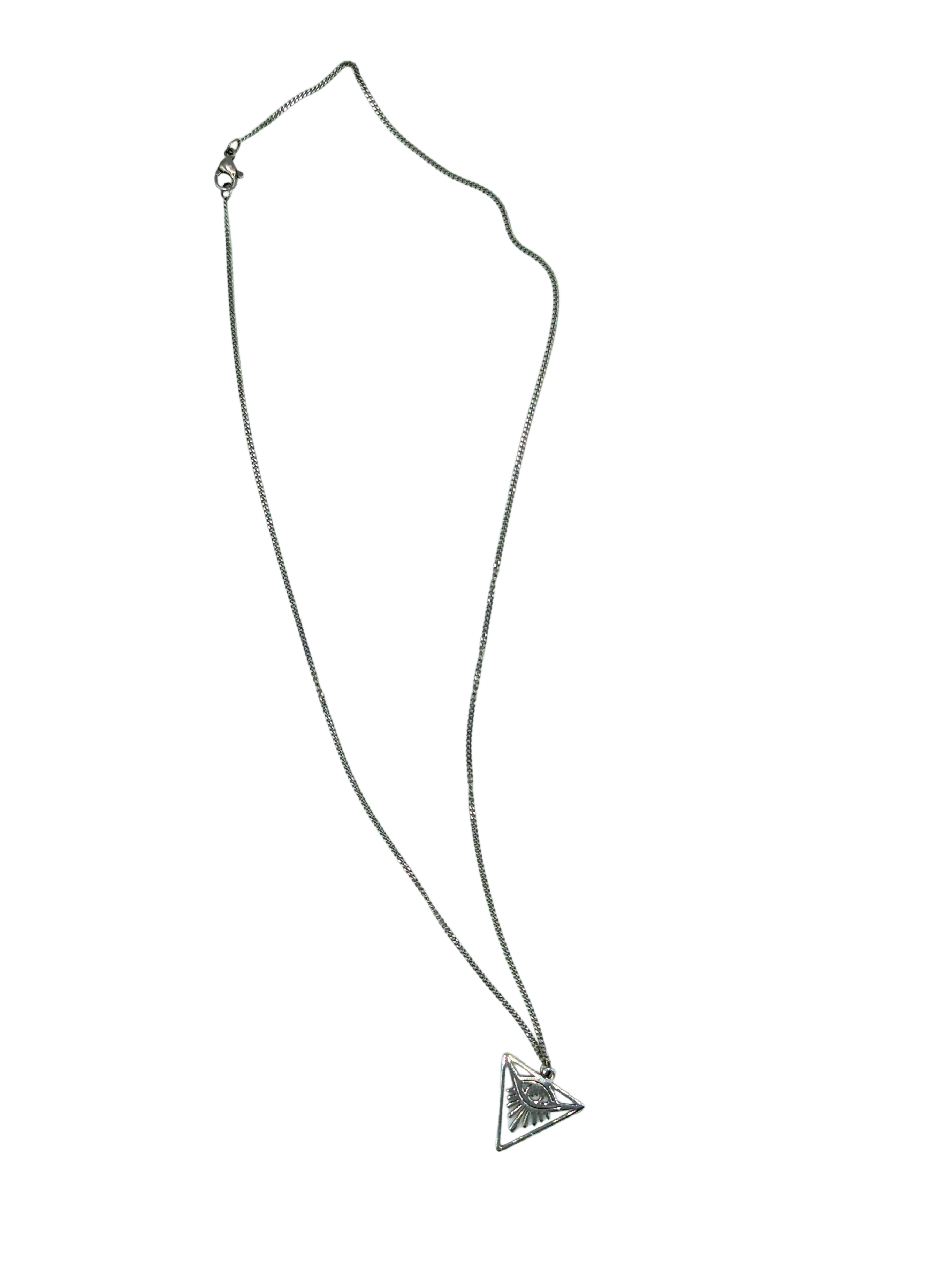 The Sacred Eye Triangle Necklace in Silver