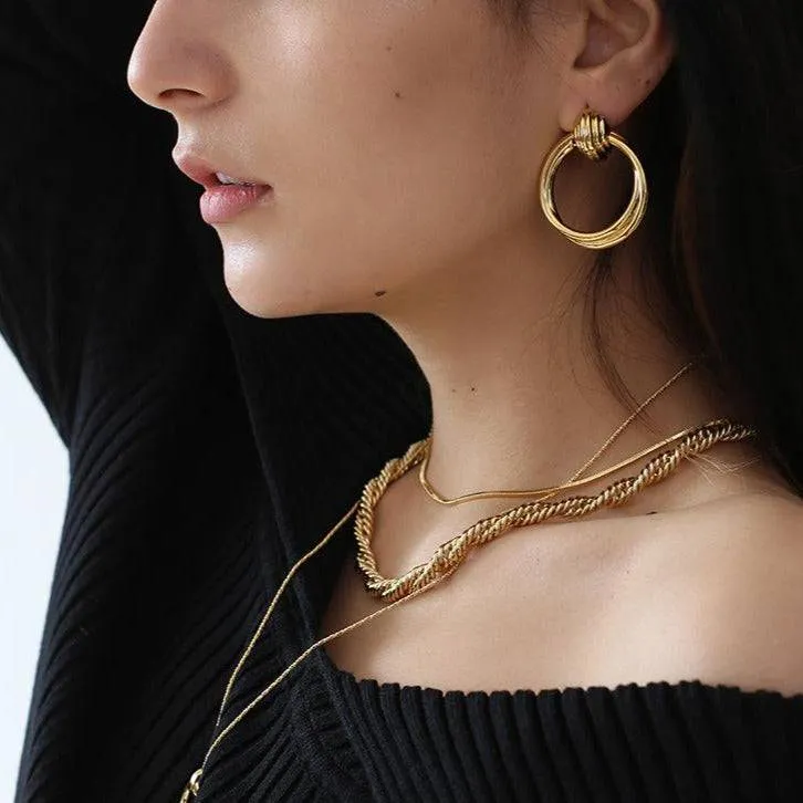 The Twisted Soul Gold Hoop Earrings