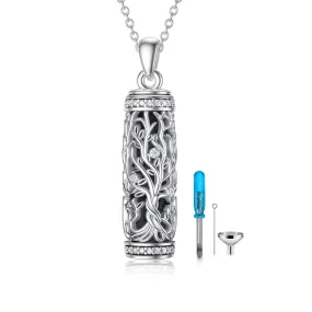 Tree of life Urn Necklace S925 Sterling Silver Urn Necklace Ash Necklace for Human