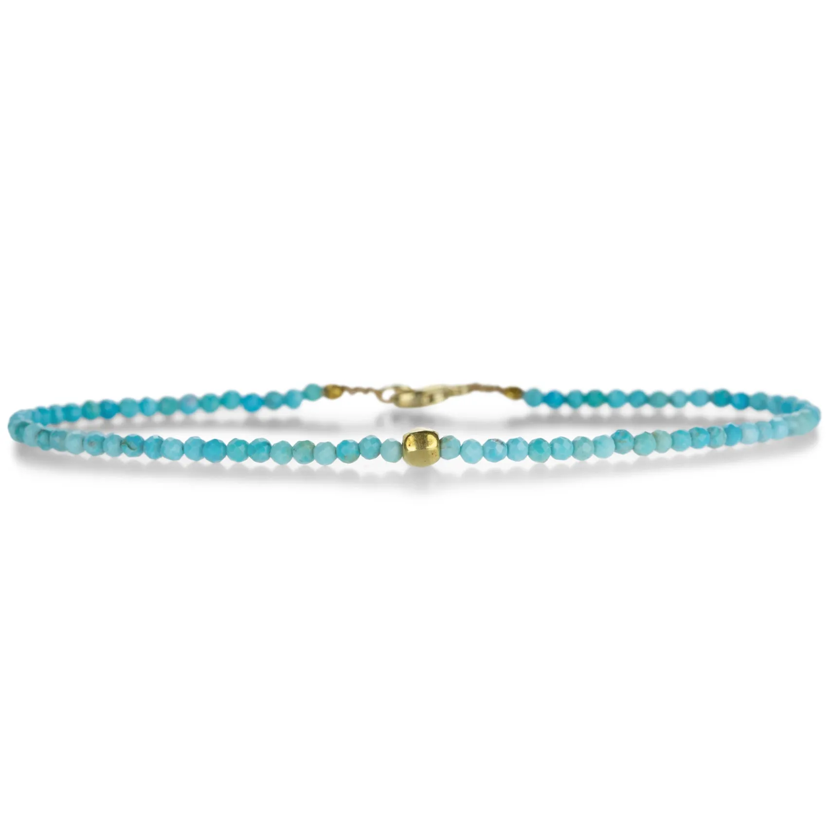 Turquoise & 18k Beaded Bracelet