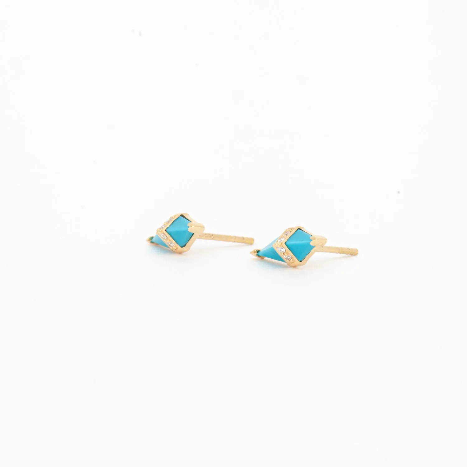 Turquoise & Diamond Pietra Studs