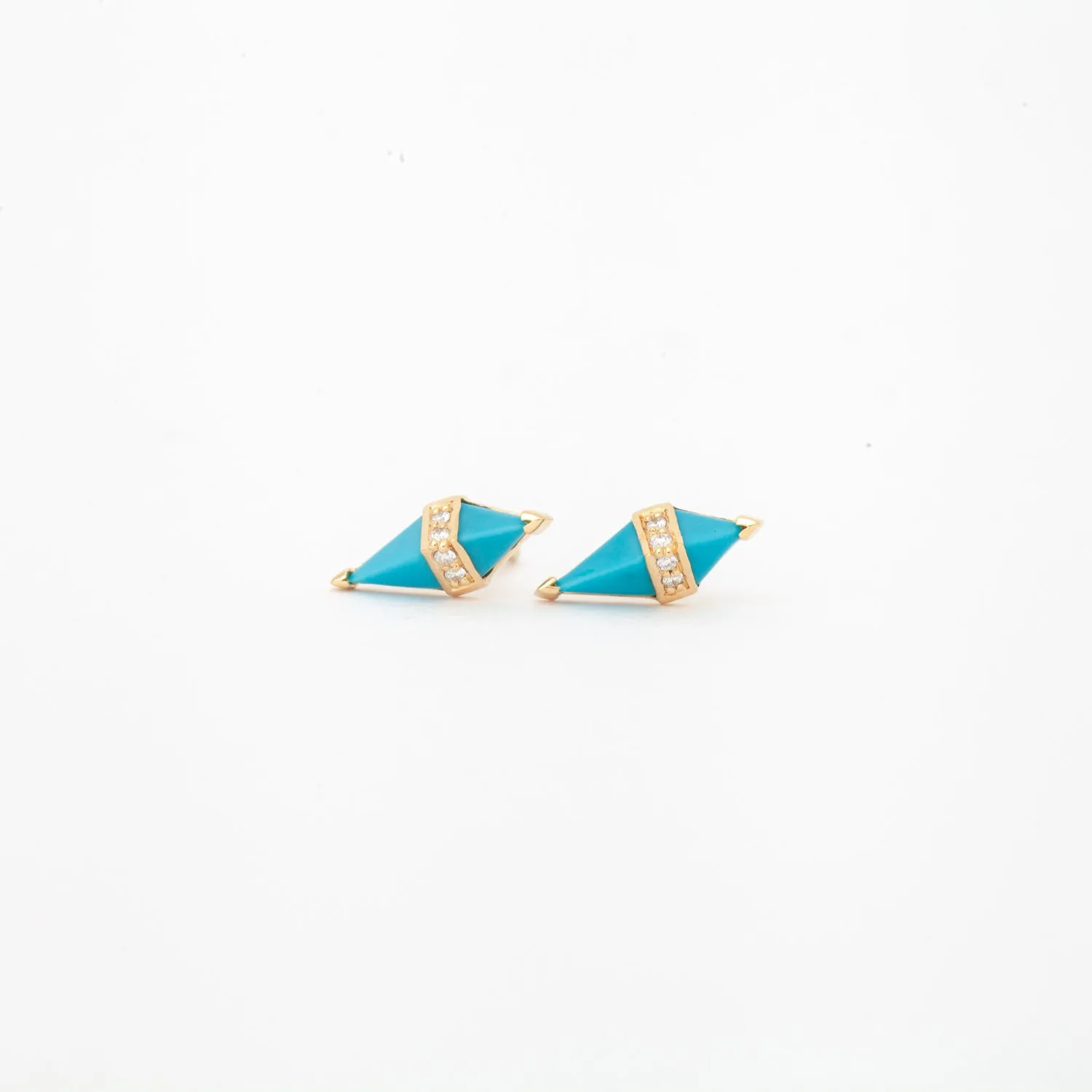 Turquoise & Diamond Pietra Studs