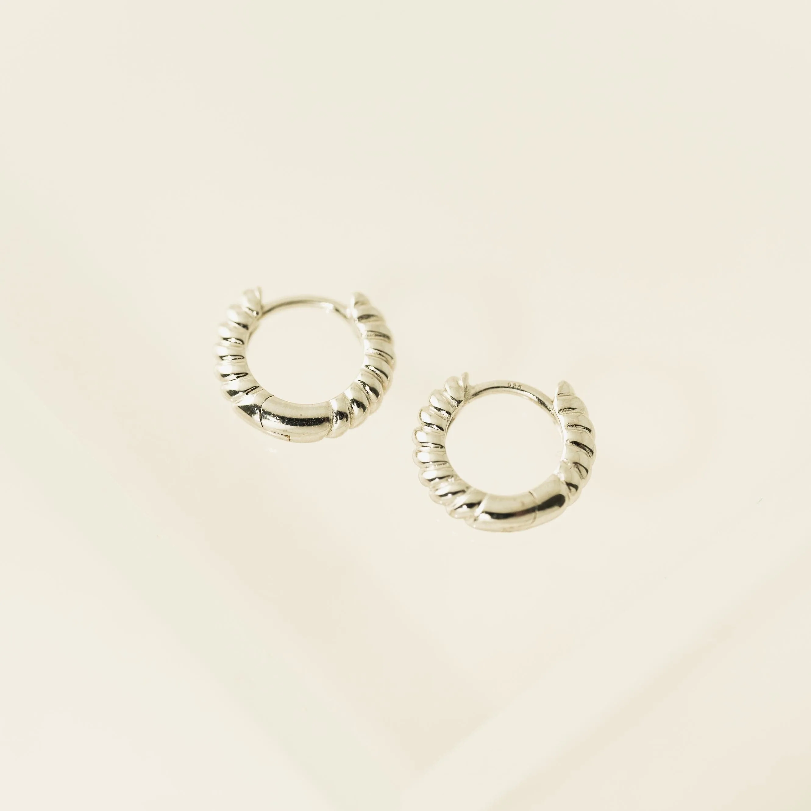 Twist Huggie Hoop Earrings