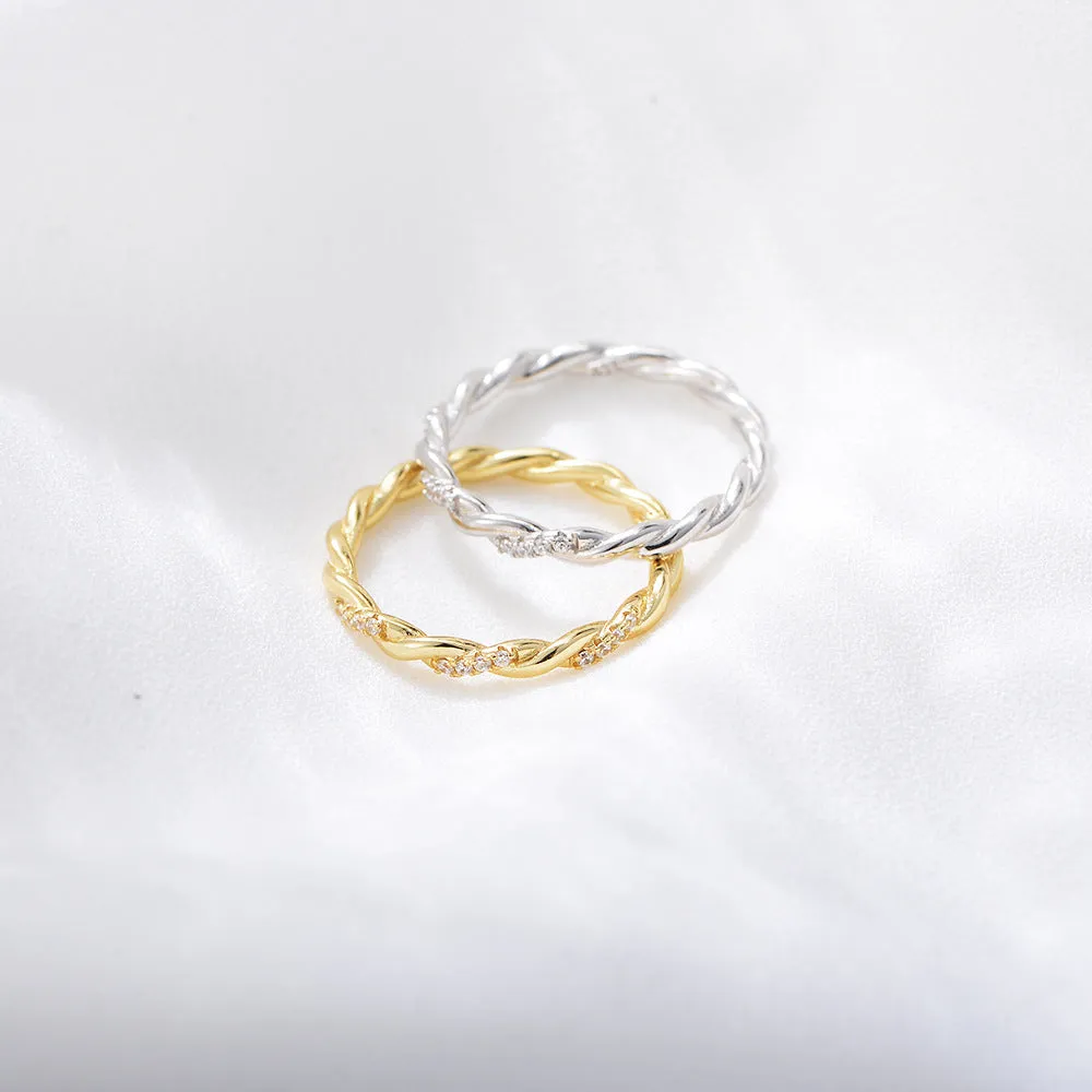 Twisted Diamond Wrap Ring