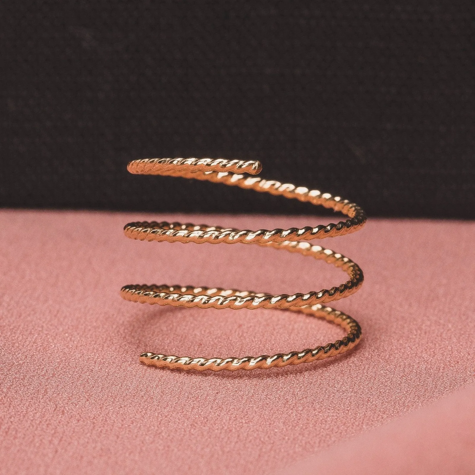 Twisted Double Spiral Ring