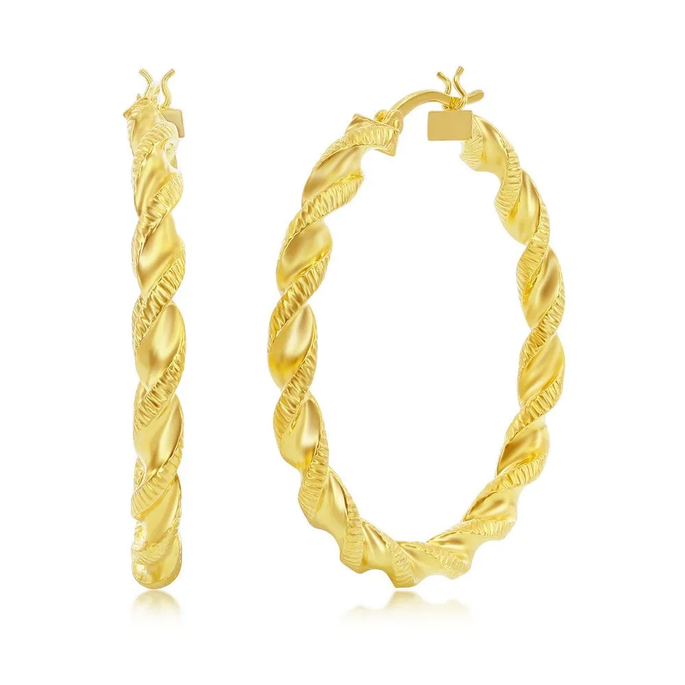 Twisted Hoops-Gold Plated