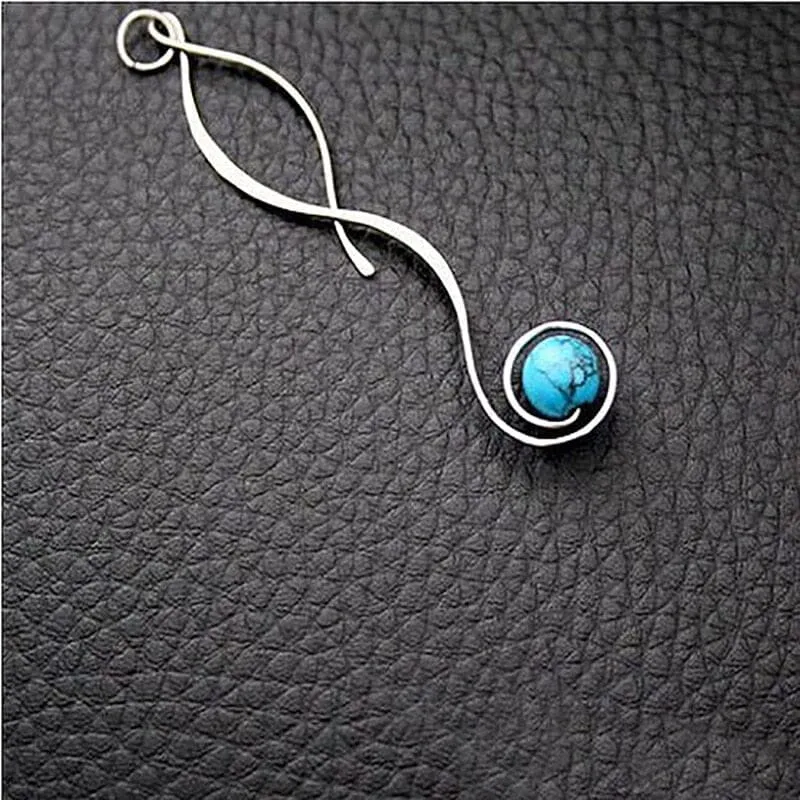 Twisted Turquoise Drop Earrings - 925 Sterling Silver