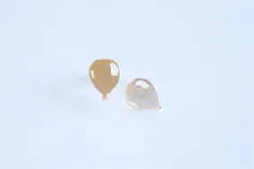 Wholesale Shiny Vermeil Gold Balloon Earrings- Balloon Earrings with bail attachable chain, Gold Balloon Earring Studs, Earring Findings, 280