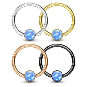 WILDKLASS 4 Pcs Opal Set Ball Captive Rings Value Pack for Ear and Eyebrow